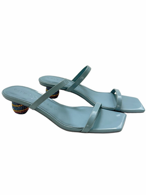 Katy Perry Collections The Loma 2 Band Sandal Blue Rhinestones Ball Heel Size 8